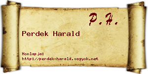 Perdek Harald névjegykártya